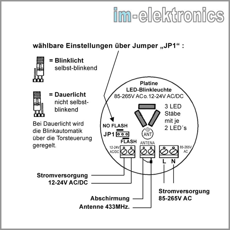 IMBL1-LED-Y Blinkleuchte / Warnleuchte gelb, LED günstig Shop