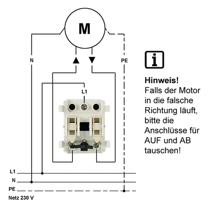 5 Wippschalter Schalter Taster Steuerung Rolladen Markise ...