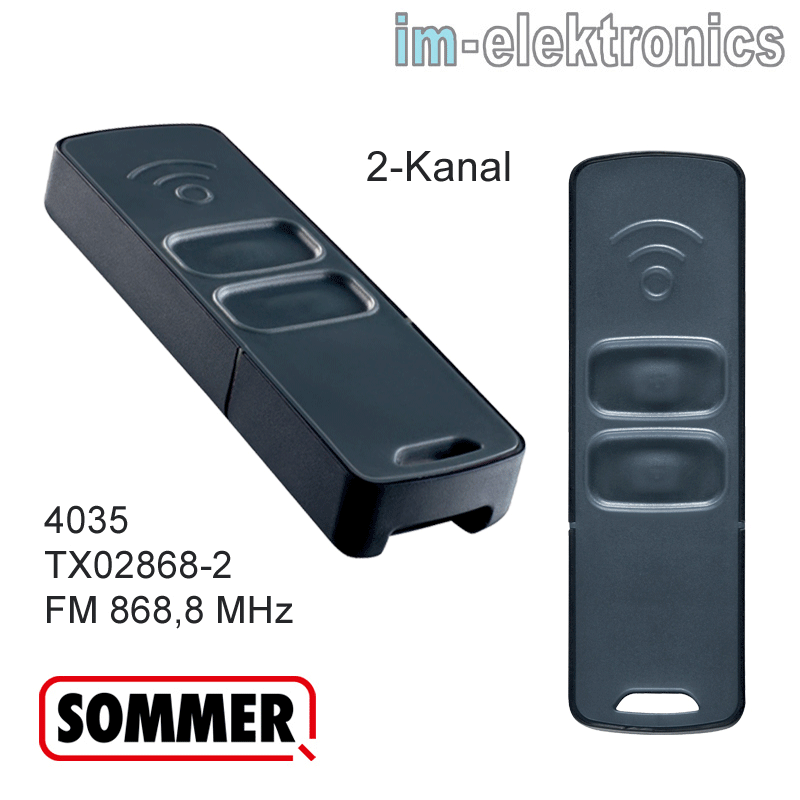 Sommer Handsender 2-Kanal 2-Befehl Funk Sender 4026 V000 868,8 MHz TX03-868-4 
