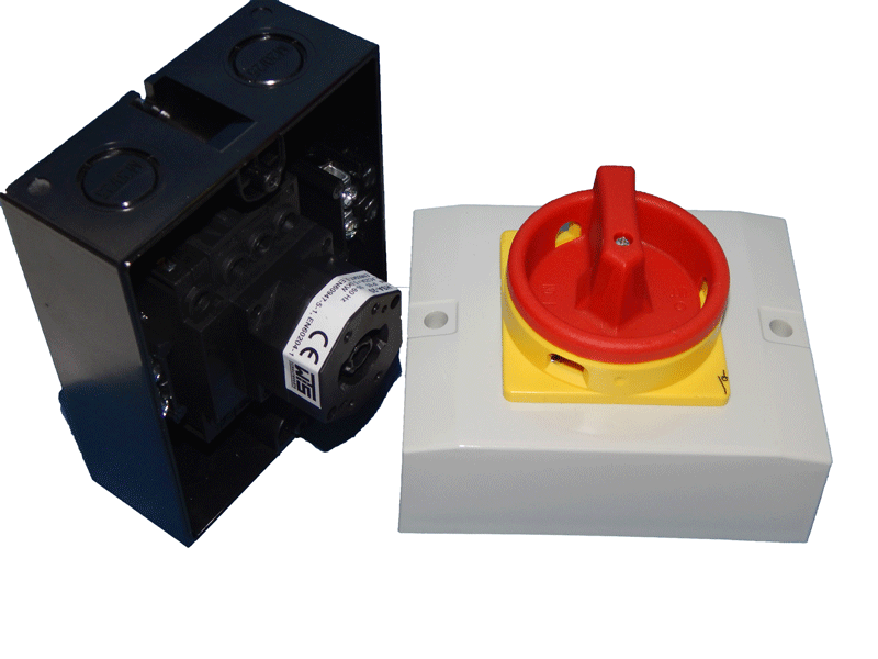 Hauptschalter 4-polig 16A Not-Aus-Schalter Lasttrennschalter Aufputz