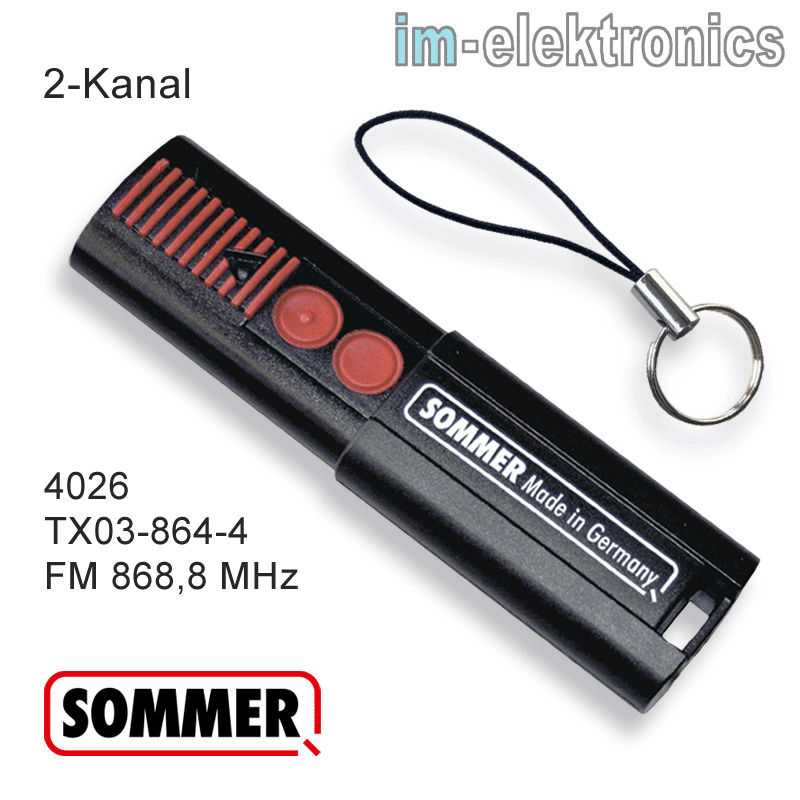 Sommer Émetteur 868,8 MHZ Pour Garages Opérateur de Porte Aperto Et Roma Gecco